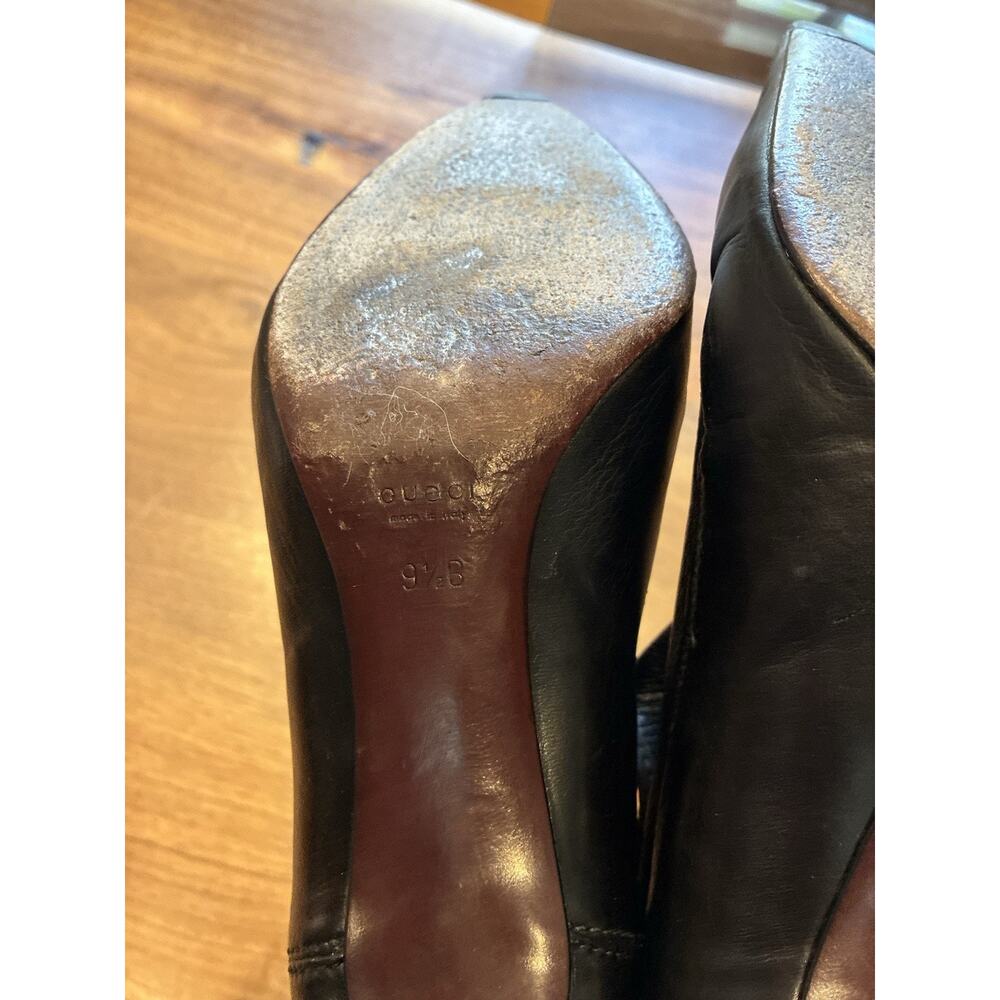 Vintage Gucci Ankle Boots Bamboo Heel Short Booties Leather US 9.5B - Picture 10 of 10